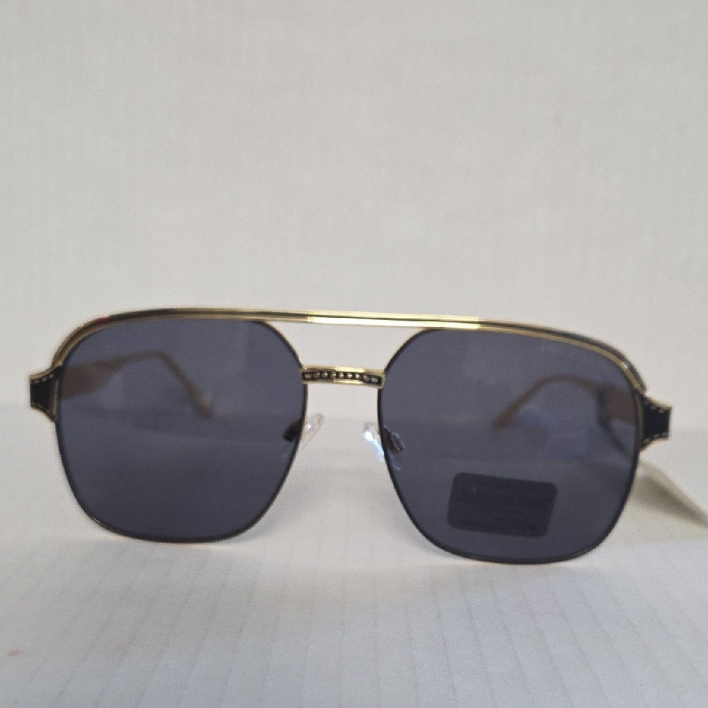 True Religion Gold and Black Aviator-inspired NAVIGATOR Sunglasses